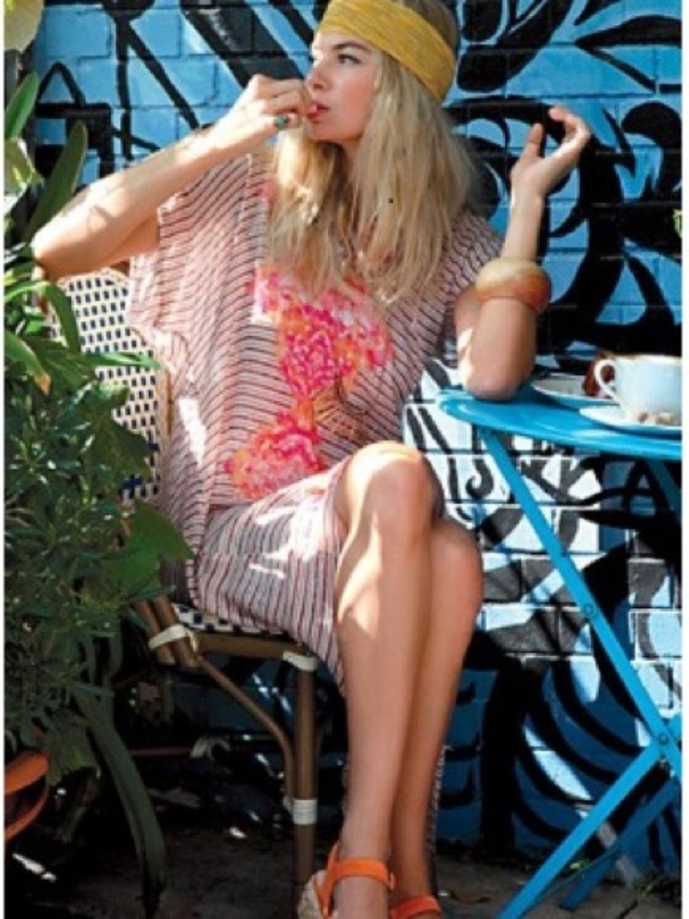 🩷🔸💛 Free People Sunrise Dress Coverup Striped pink/yellow/orange unique